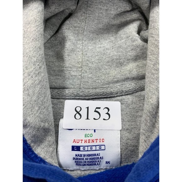 Champion ECO Authentic Cotton Blend Hoodie‎ Sweatshirt (Men's Large) Blue - Picture 4 of 12